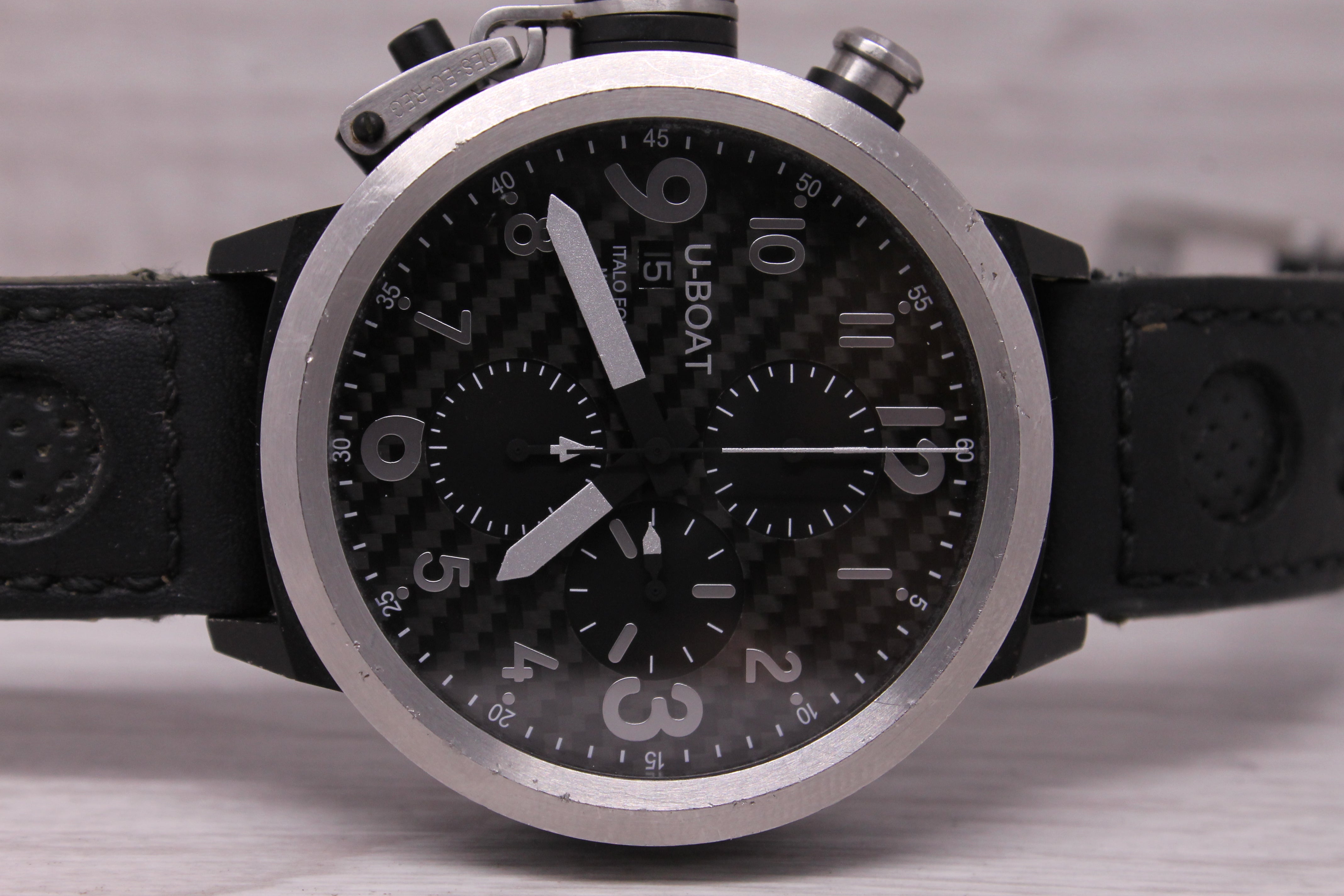 U-Boat Flightdeck Chronograph 45mm Swiss Valjoux U-7750 Carbon Fiber 6451