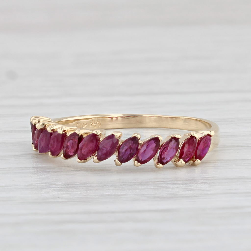 Light Gray 0.75ctw Ruby Ring 14k Yellow Gold Size 7 Stackable