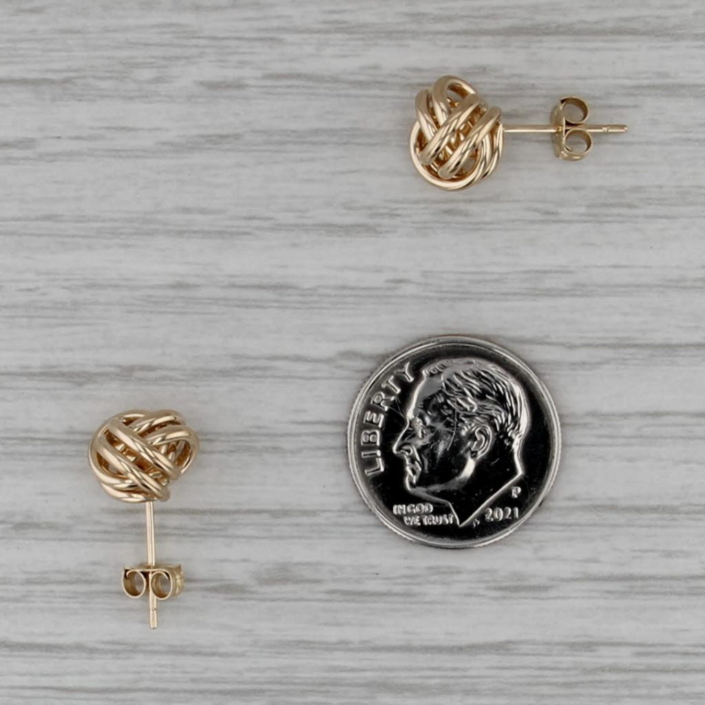 Knot Stud Earrings 14k Yellow Gold Small Round Studs