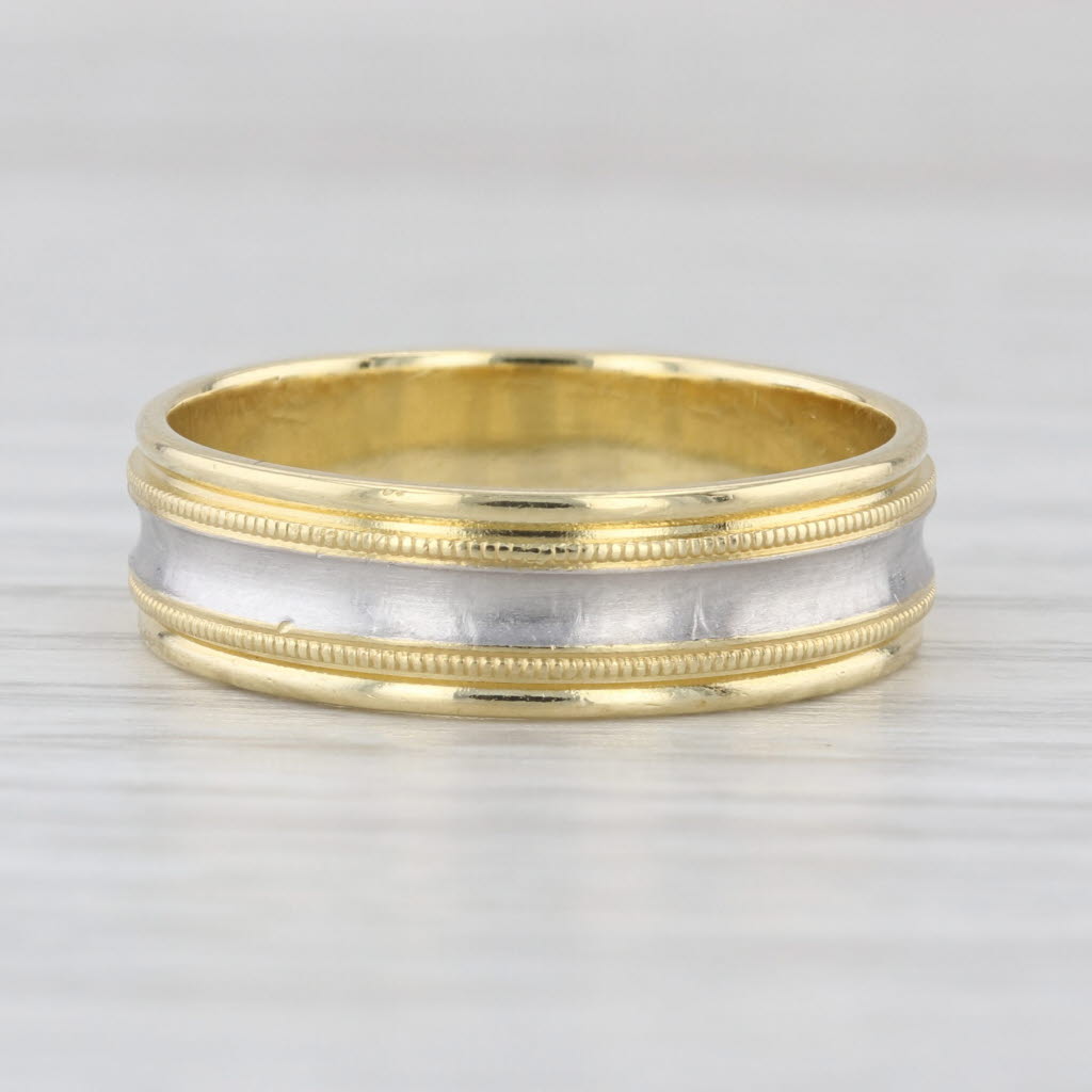 Men's Wedding Band 18k Yellow Gold 950 Platinum Size 8.25-8.5 Ring