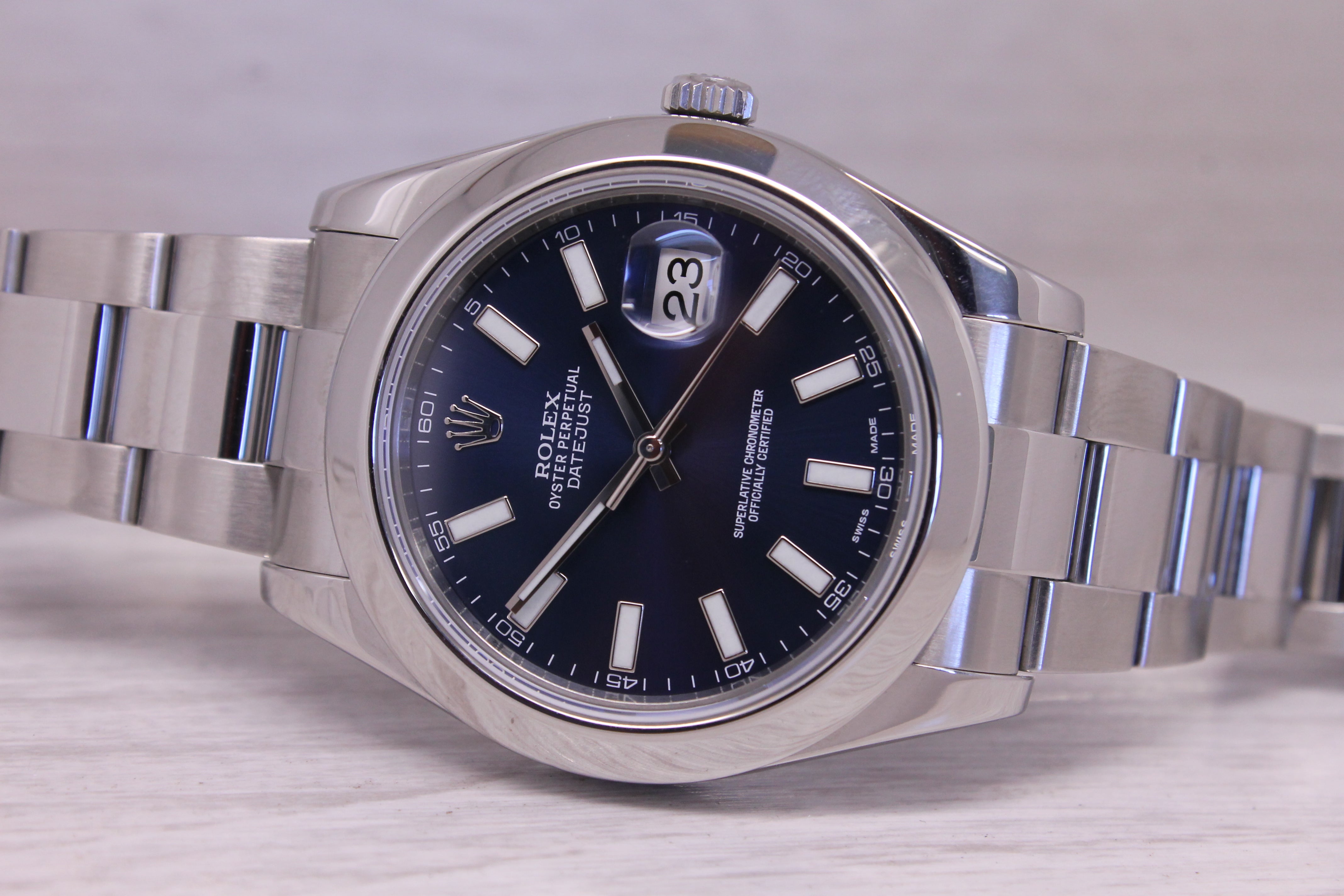 Rolex Datejust II 41mm 116300 Mens Automatic Steel Watch Oyster Bracelet Blue