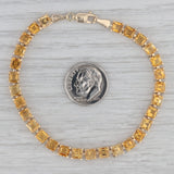 9ctw Orange Citrine 14k Yellow Gold Tennis Bracelet 7.5"