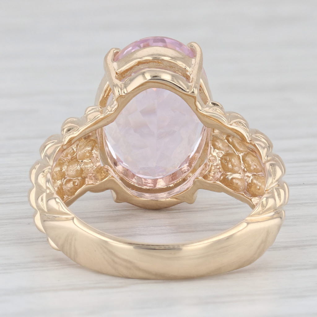 Light Gray 8.25ctw Kunzite Oval 14k Yellow Gold Size 7.75 Ring