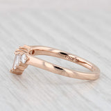 New 0.40ctw Diamond Contoured Ring 14k Rose Gold Guard Wedding Band Stackable