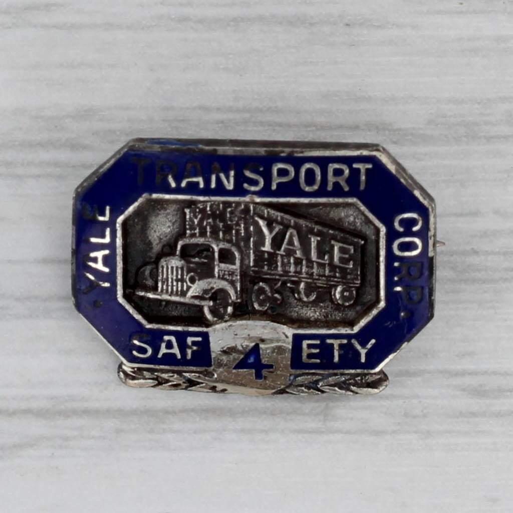 Gray Yale Transport Corp 4 Years Safe Driver Award Pin Sterling Silver Vintage