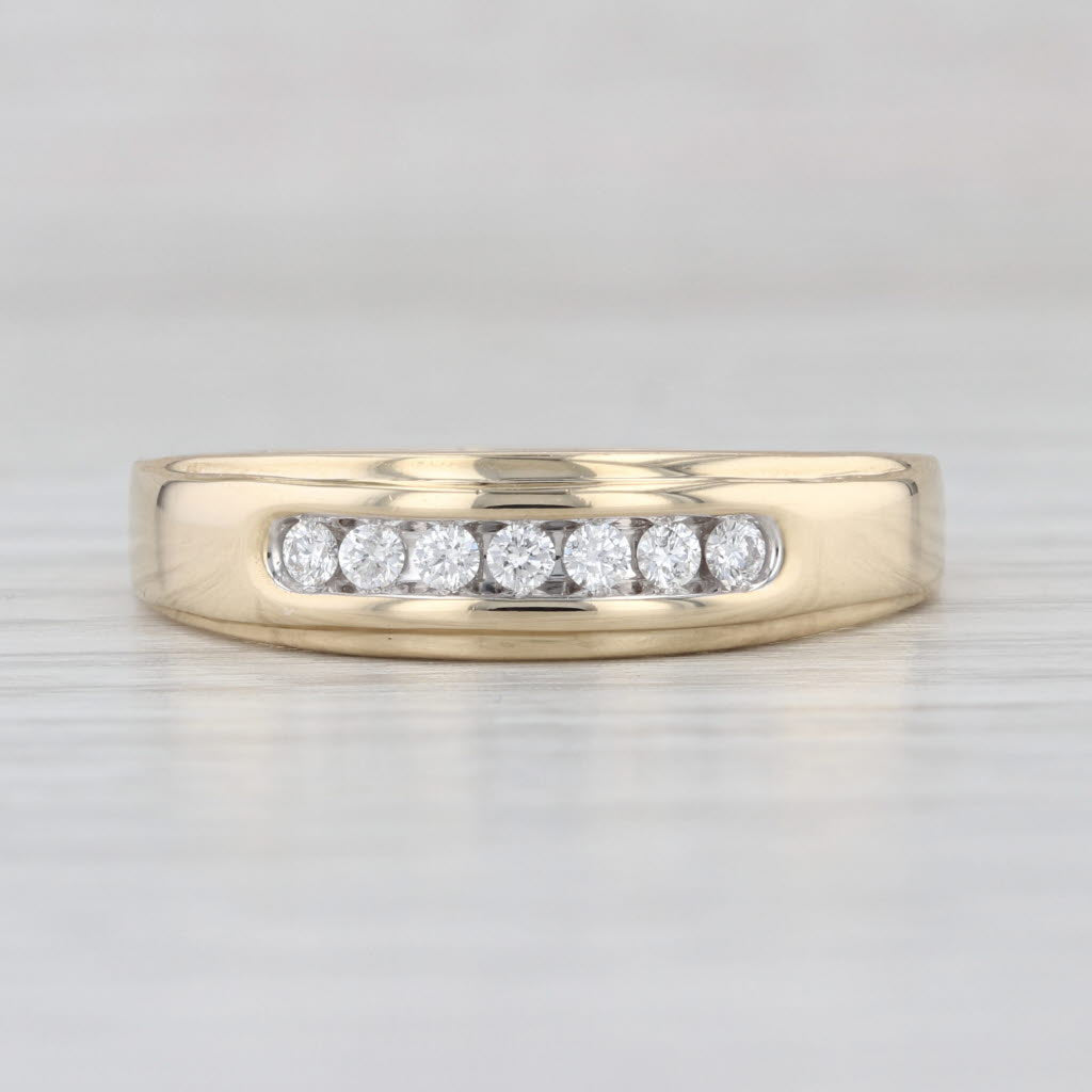 0.23ctw Diamond Men's Wedding Band 14k Yellow Gold Size 12.5 Ring