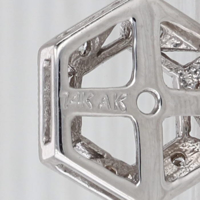 Diamond Earring Jackets Enhancers 14k White Gold for Stud Earrings