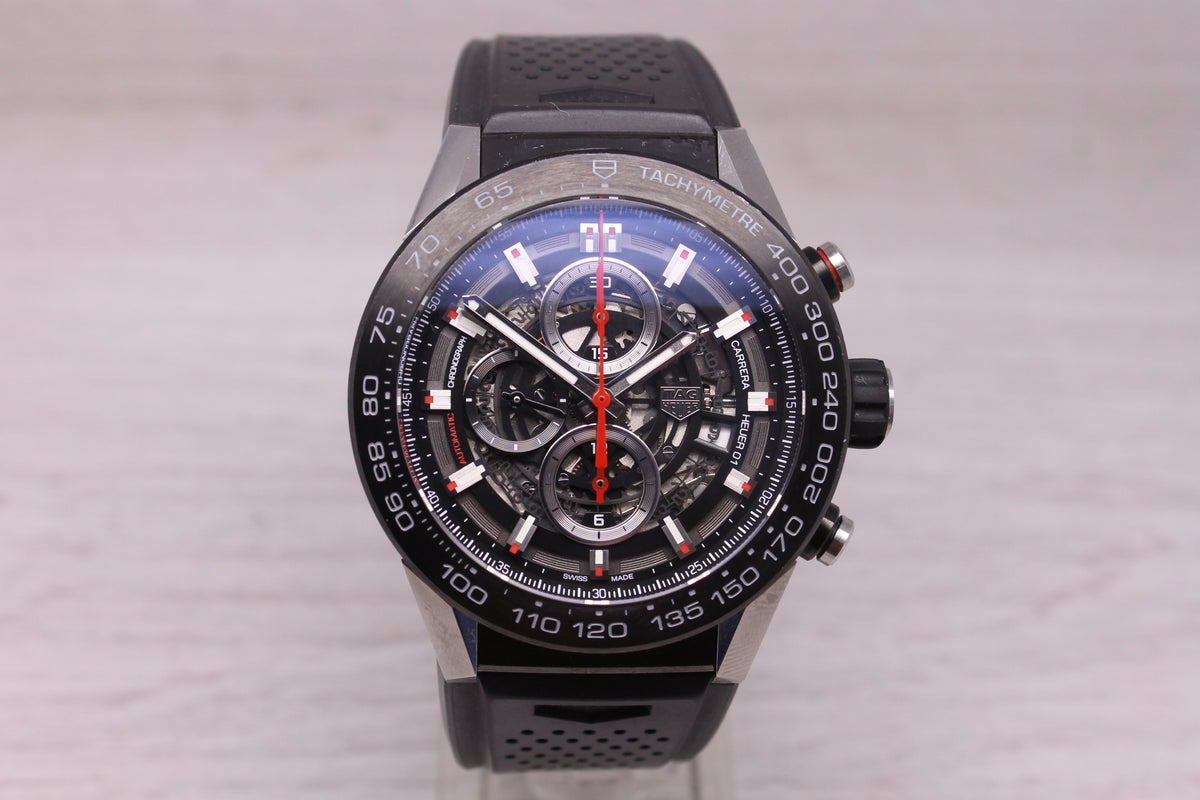 Tag Heuer Carrera 45mm Mens Steel & PVD Automatic Chronograph Watch CAR2A1Z Box