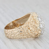 Men's 1.85ctw Diamond Cluster Ring 14k Yellow Gold Nugget Band Size 10.25