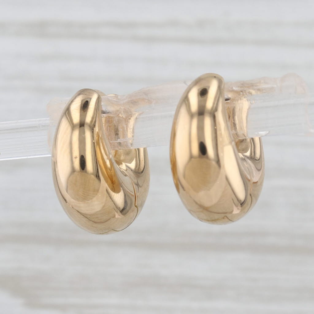 Roberto Coin Hoop Huggy Earrings w/ Box 18k Gold Hinged Snap Top Round Hoops