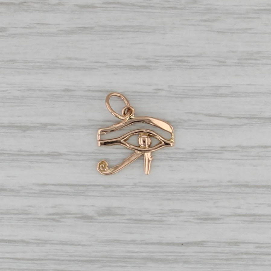 Eye of Horus Pendant 18k Yellow Gold Egyptian Charm Amulet Talisman