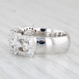 Light Gray 0.72ctw Pierced Diamond Ring 14k 18k White Gold Size 6.75 Band