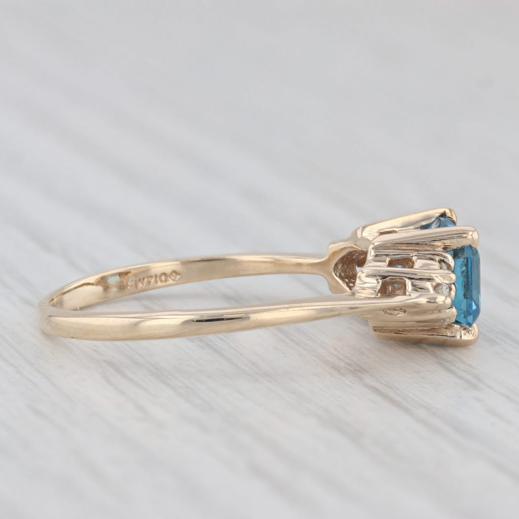 Light Gray 2.12ctw Blue Topaz Diamond Ring 10k Yellow Gold Size 8.5