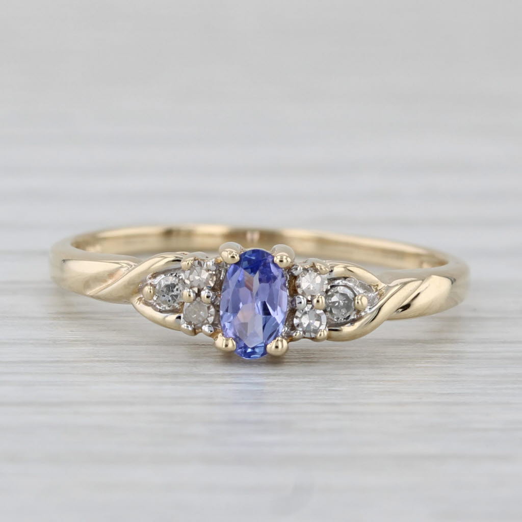 Light Gray 0.21ctw Tanzanite Diamond Ring 14k Yellow Gold Size 9.5