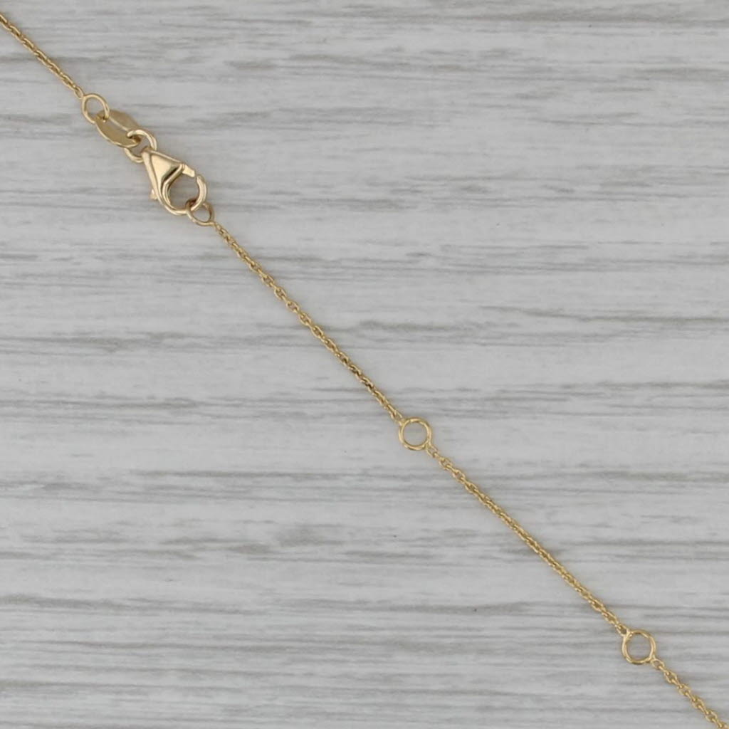 0.30ct Diamond Solitaire Pendant Necklace 14k Gold Adjustable Cable Chain