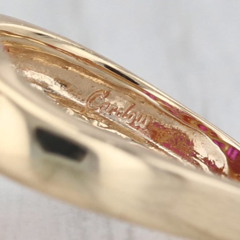 2.20ctw Marquise Ruby Diamond Halo Bypass Ring 14k Yellow Gold Size 5.75-6