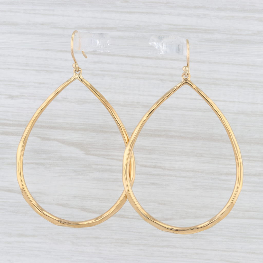 Light Gray Ippolita Glamazon Teardrop Earrings 18k Yellow Gold Hook Posts