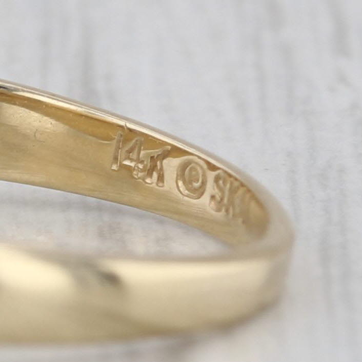 Round Diamond Solitaire Ring 14k Yellow Gold Size 5 Bezel Set