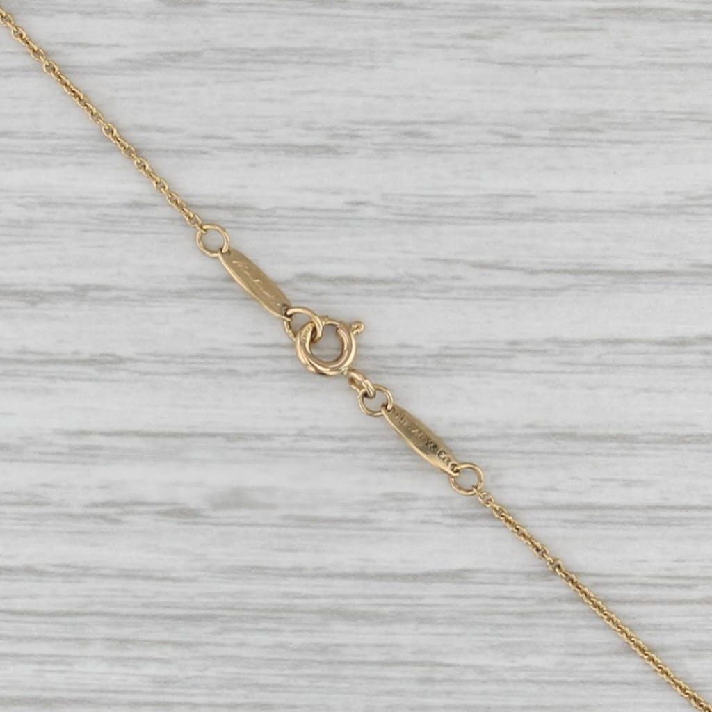 Tiffany Elsa Peretti Teardrop Pendant Necklace w/ Box Pouch 16" 18k Yellow Gold