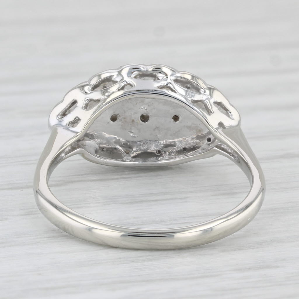 Light Gray Vintage 0.20ctw Diamond Princess Ring 14k White Gold Size 6.75