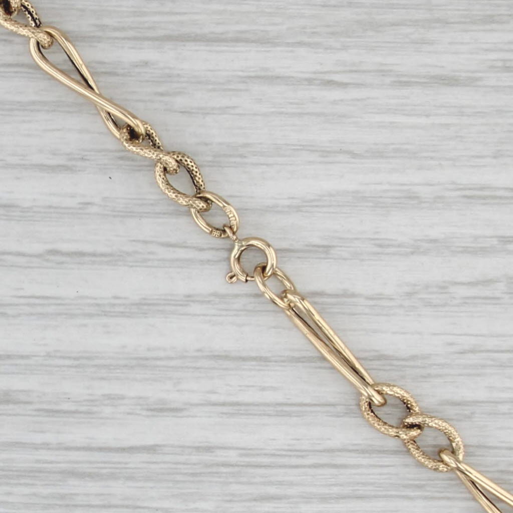 Vintage Figaro Chain Necklace 14k Yellow Gold 24" 4mm