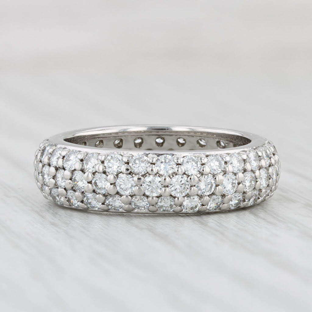 Light Gray 2.50ctw Pave Diamond Eternity Wedding Band Platinum Ring Anniversary Stackable