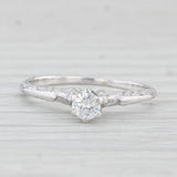 0.20ct Round Diamond Solitaire Ring 14k White Gold Size 6.25