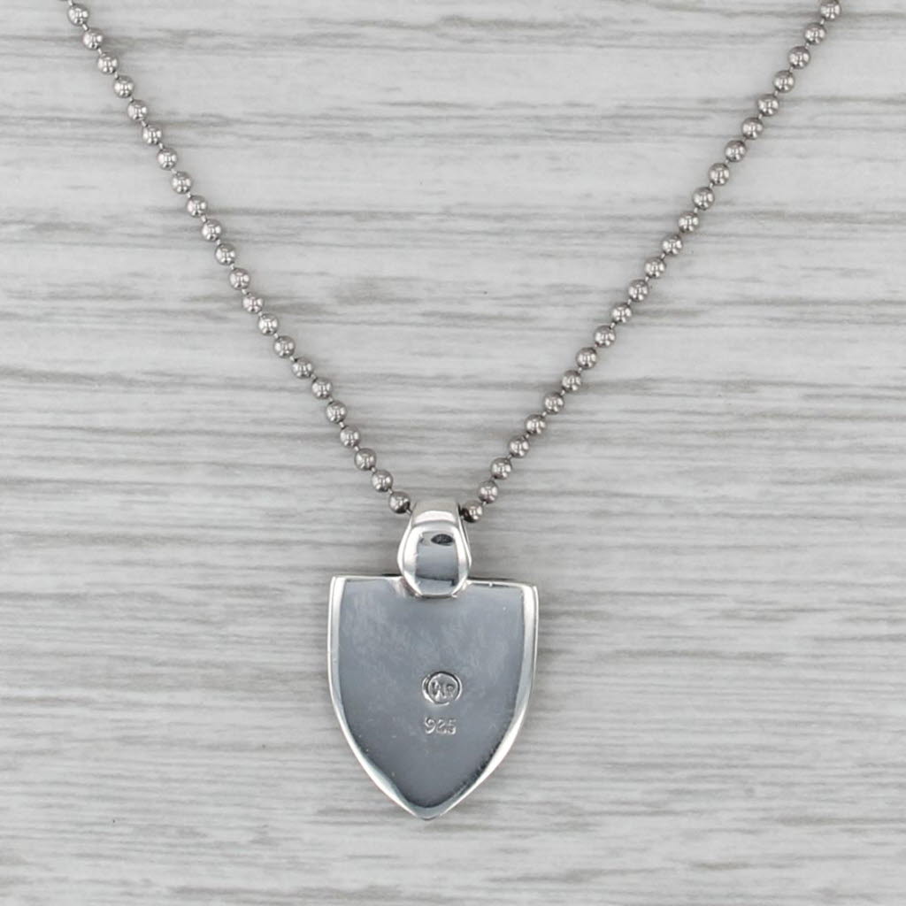 Sword Through Heart Pendant Necklace Sterling Silver 18" Bead Chain