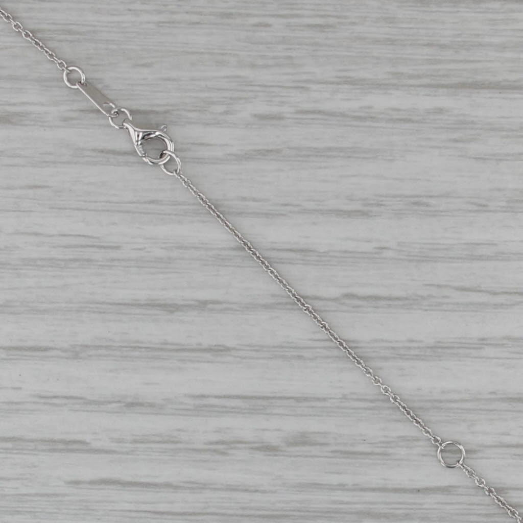 New Small Diamond Cross Pendant Necklace 14k White Gold Cable Chain 16" 18"