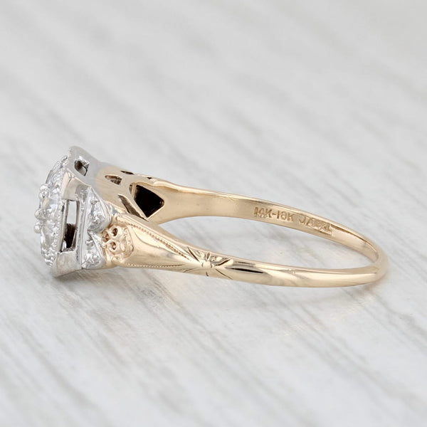 Vintage Jabel Diamond Cluster Engagement Ring 14k Yellow Gold Size 8.5