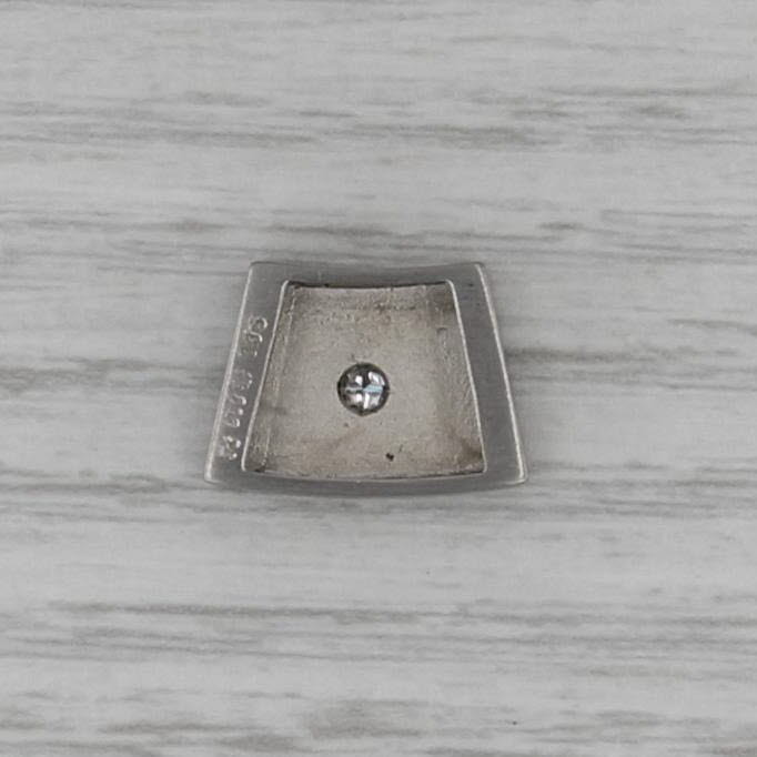 Diamond Solitaire Palladium Slide Pendant Brushed Finish