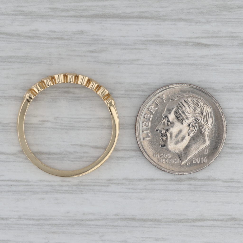 Gray New 0.16ctw Diamond Wedding Band 14k Yellow Gold Stackable Anniversary Ring 6.5