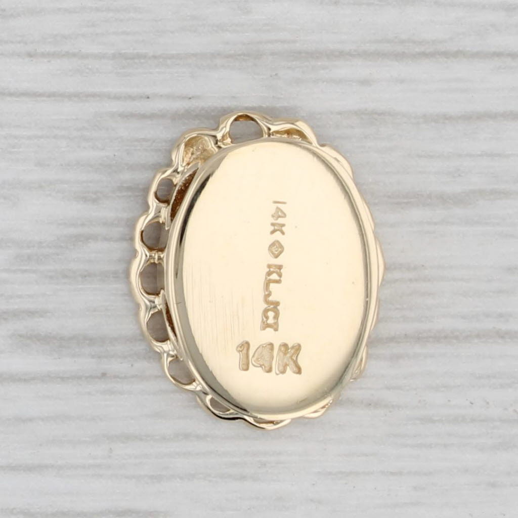 Light Gray Diamond Cross Slide Bracelet Charm 14k Yellow Gold Vintage Richard Klein