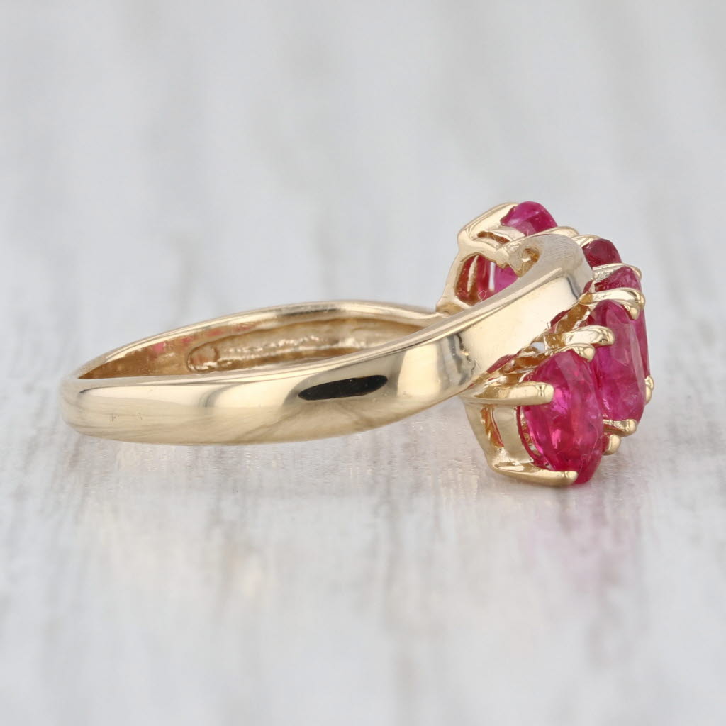 1.25ctw Pink Spinel Bypass Ring 14k Yellow Gold Size 6