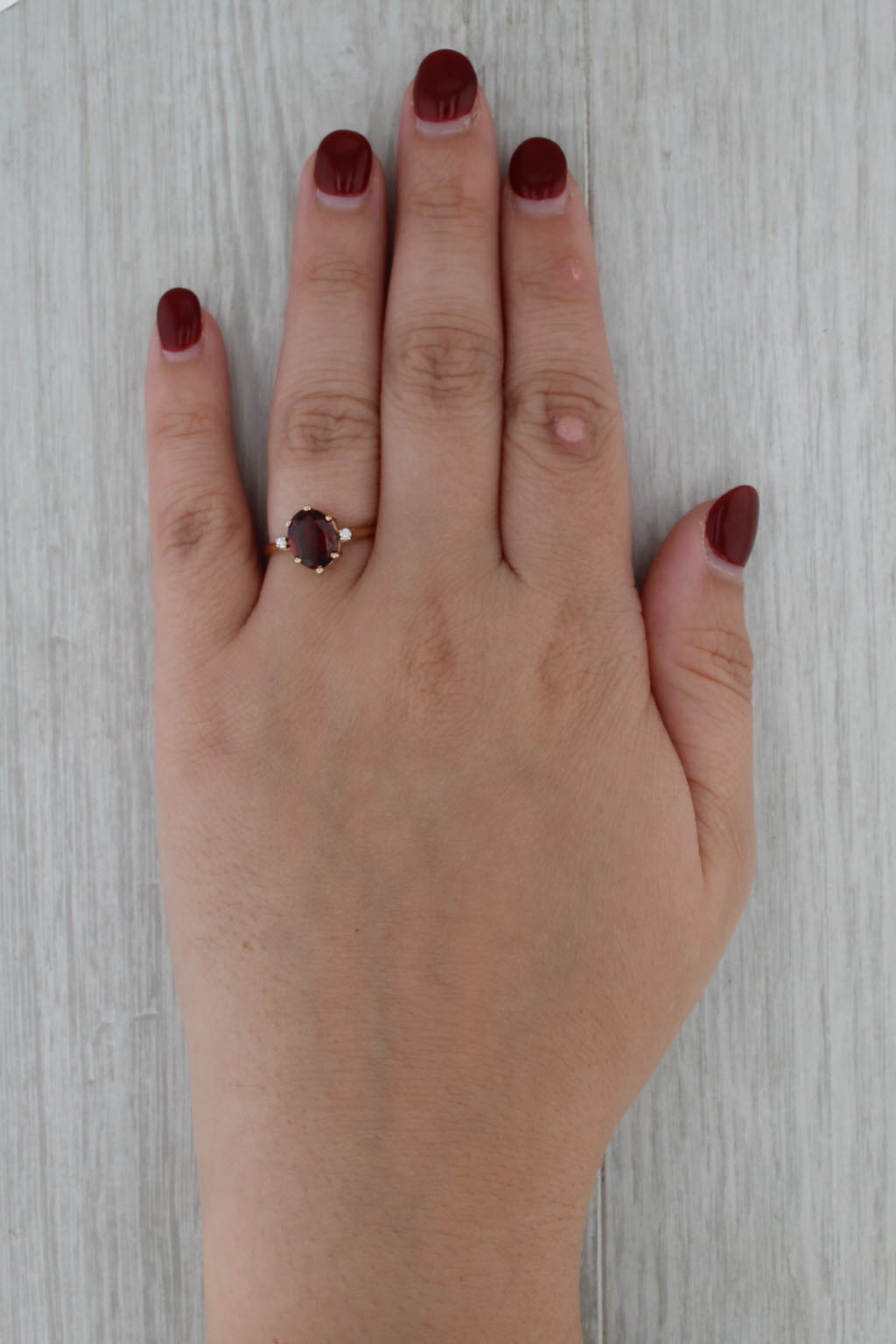 2.53ct Oval Garnet Ring 10k Yellow Gold Size 7.5