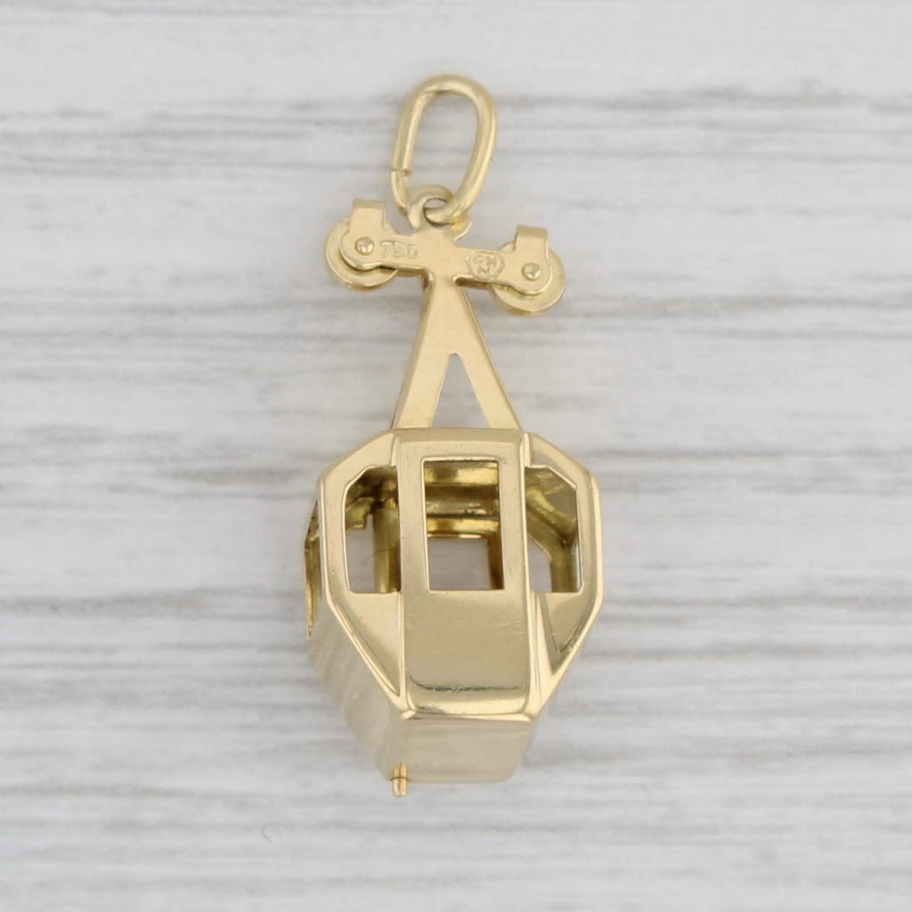 Gray Vintage Gondola Charm 18k Yellow Gold Opens 3D Souvenir Pendant