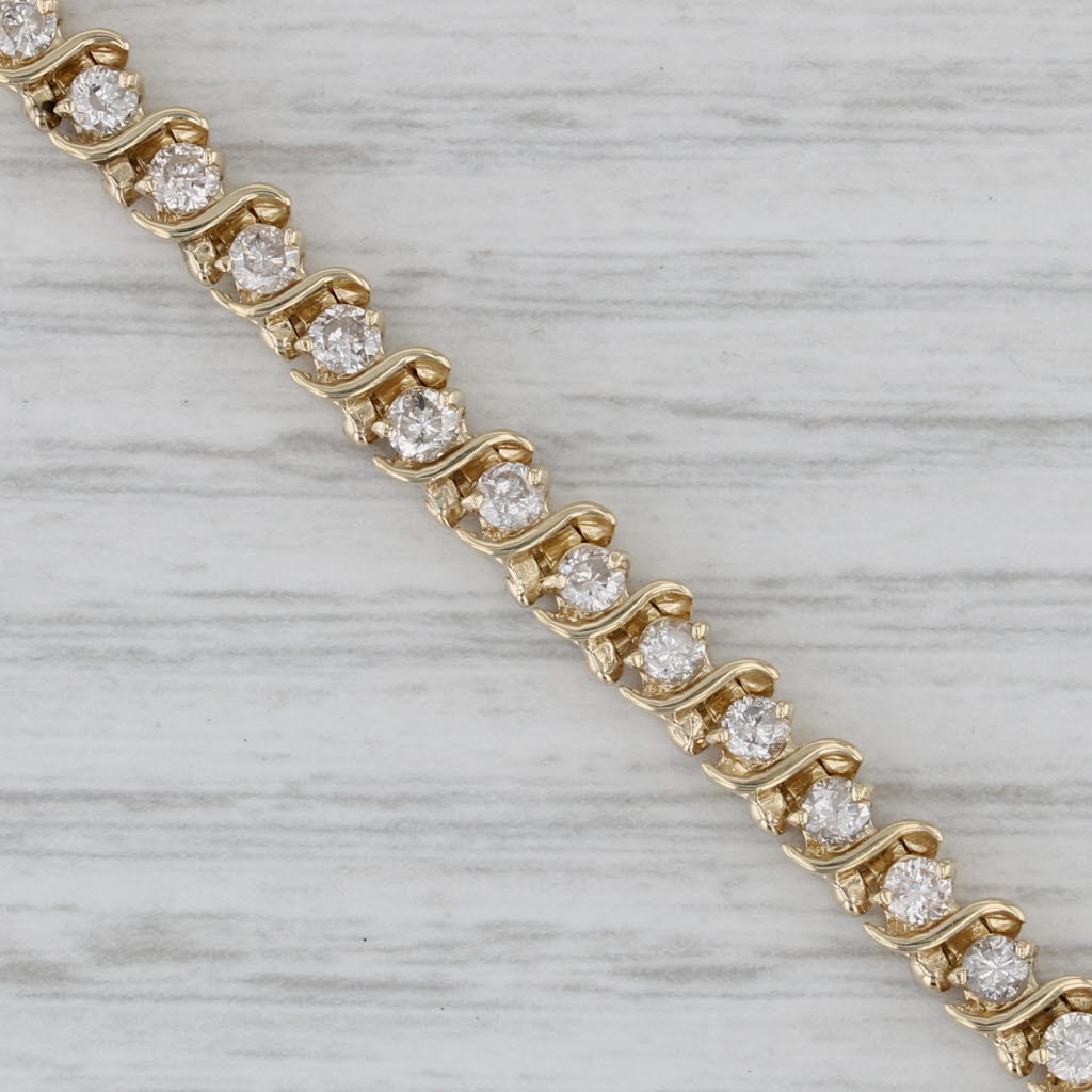 Gray 2ctw Diamond Tennis Bracelet 14k Yellow Gold 6.75" 4.5mm