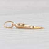 Vintage Italian Horn Pendant 18k Rose Gold Talisman Charm