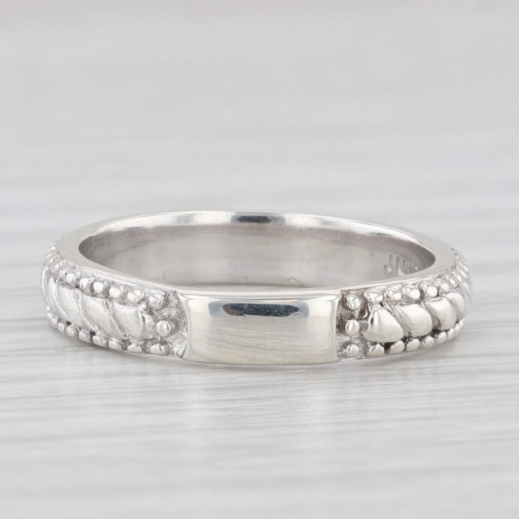 Light Gray Judith Ripka Scalloped Beveled Ring Sterling Silver Size 6 Band Stackable
