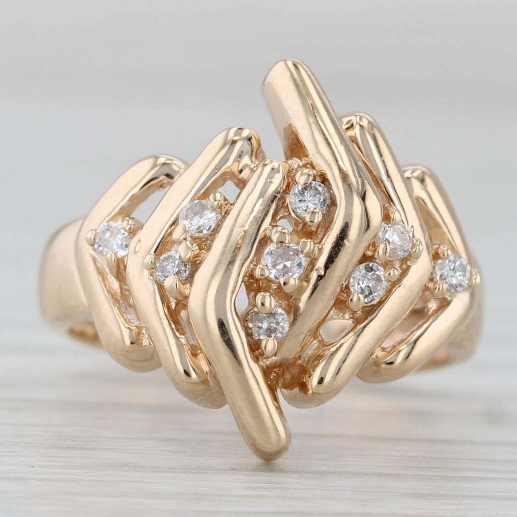 Light Gray 0.16ctw Diamond Ring 14k Yellow Gold Size 5.75