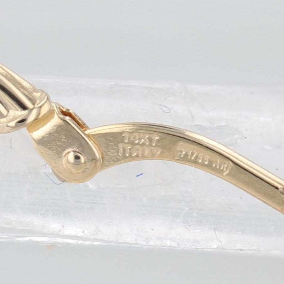 Curved Hoop Earrings 14k Yellow Gold Snap Top Oval Hoops