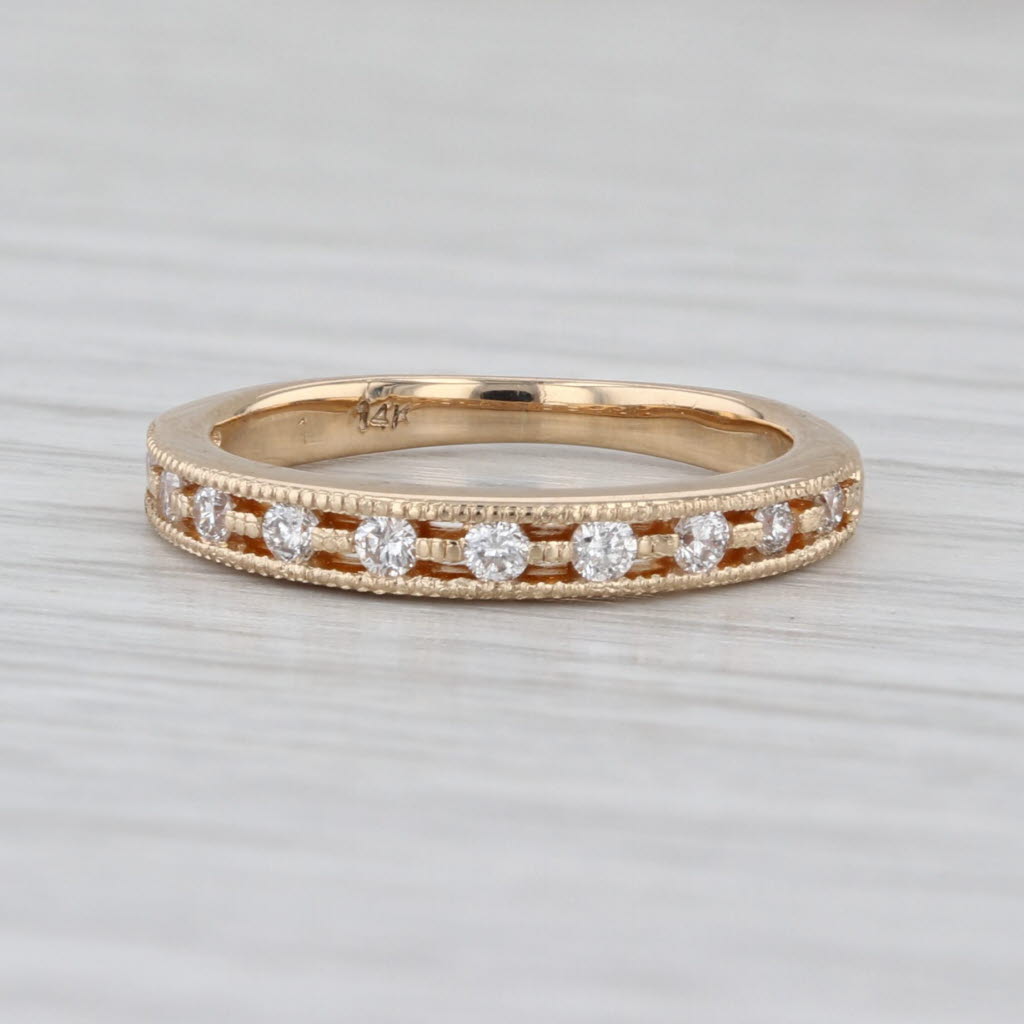 0.20ctw Diamond Wedding Ring 14k Yellow Gold Stackable Anniversary Band Size 4.5