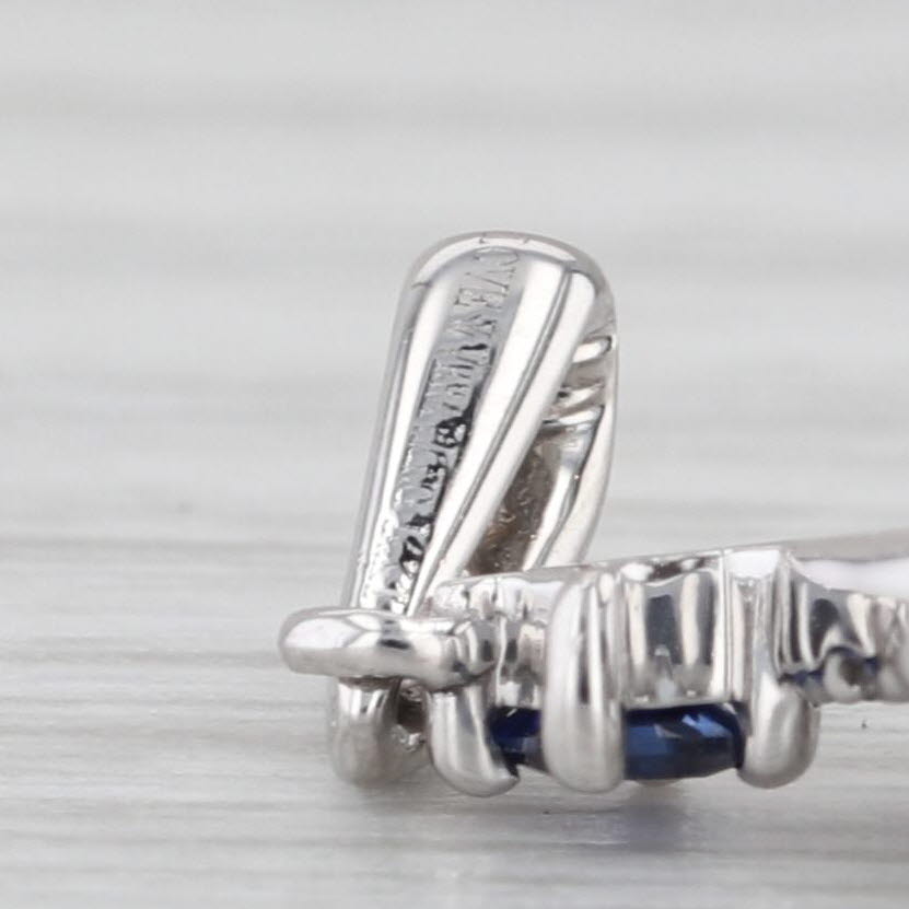 Vera Wang 0.43ctw Princess Diamond Sapphire Pendant 14k White Gold Small Drop