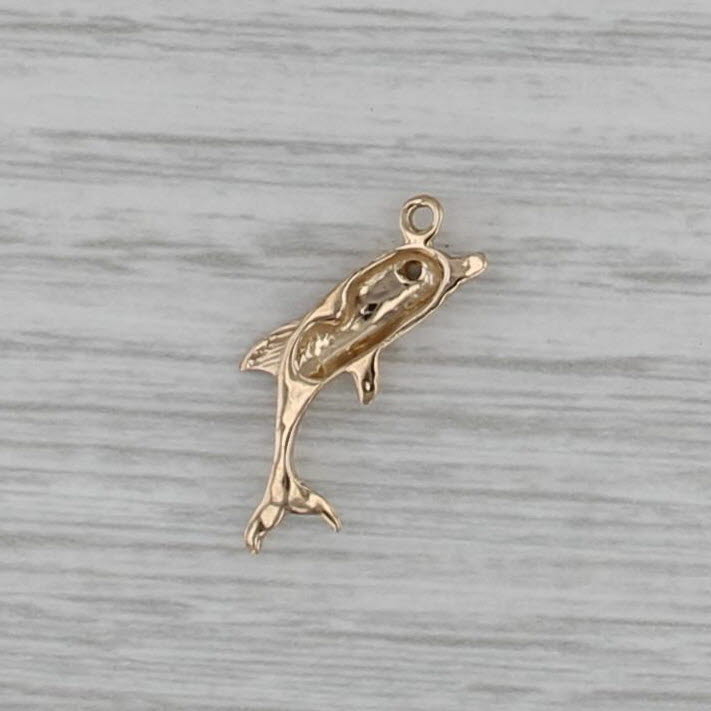 Dolphin Pendant 14k Yellow Gold Small Nautical Charm