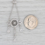 Gray 0.25ctw Diamond Lariat Pendant Necklace 14k White Gold 16" Cable Chain