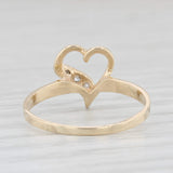 Light Gray Diamond Accented Heart Ring 10k Yellow Gold Size 5