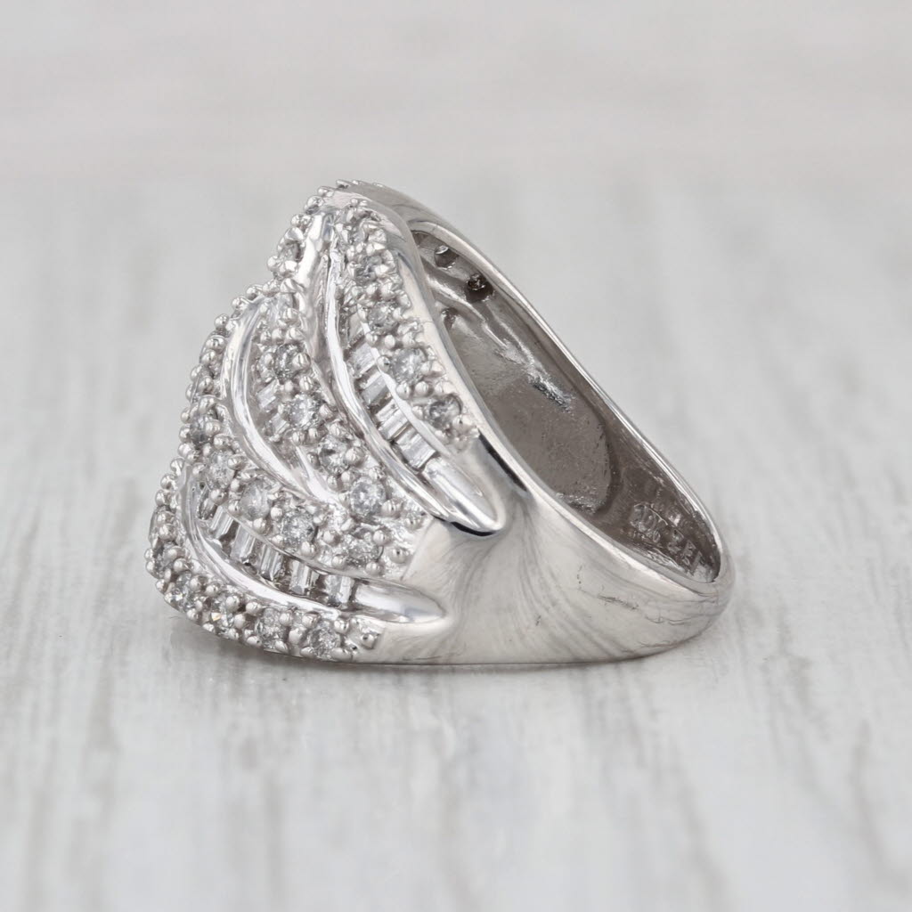 1ctw Diamond Overlay Cocktail Ring 10k White Gold Size 5