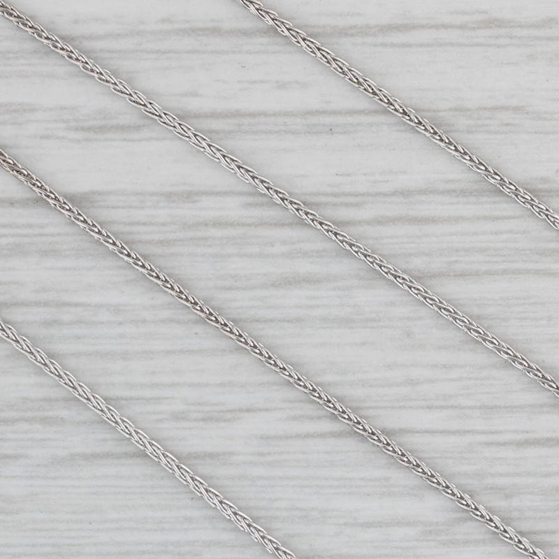 Wheat Chain Necklace 14k White Gold 24" 1mm