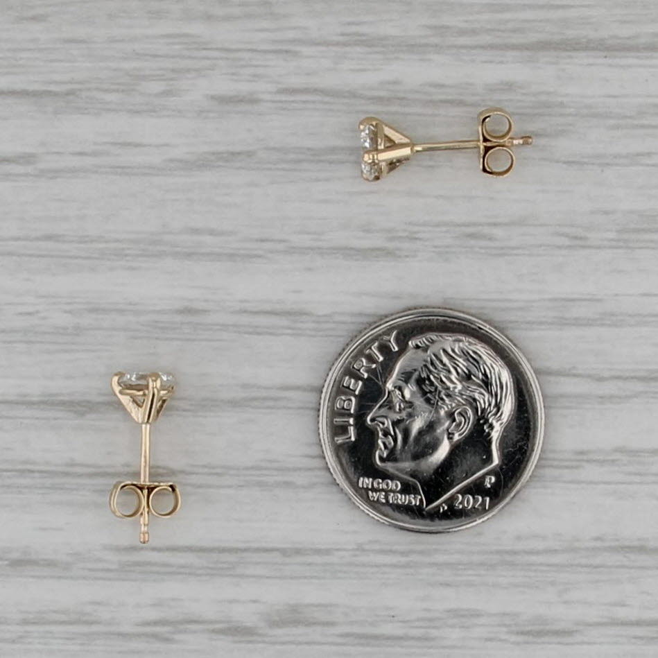 New 0.69ctw Diamond Solitaire Stud Earrings 14k Gold Round Brilliant Studs