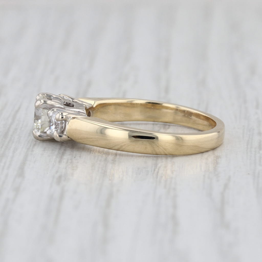 1.10ctw Diamond 3-Stone Engagement Ring 14k White Yellow Gold Size 6.75